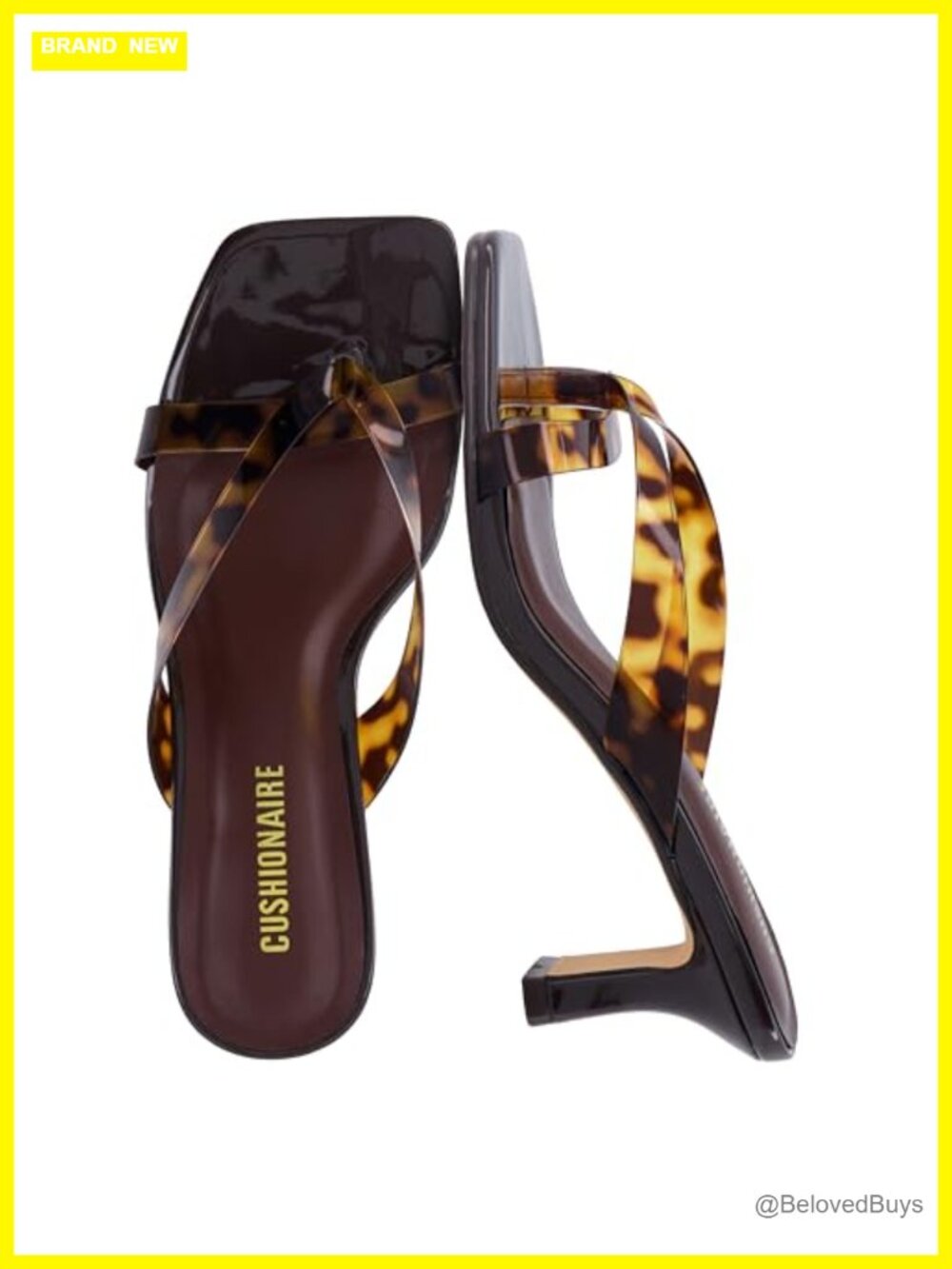 CUSHIONAIRE Shana Heeled Thong Sandals with Square Toe